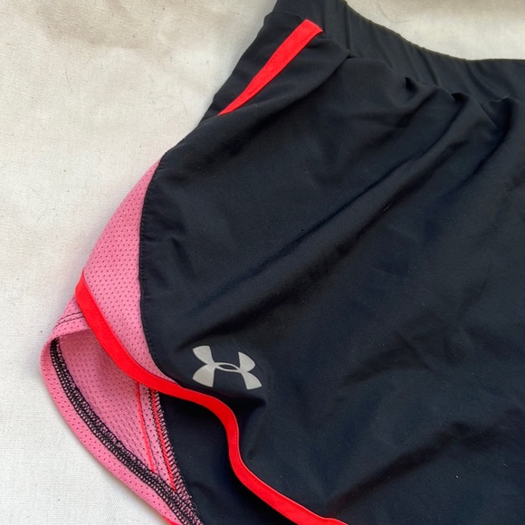 Under Armour size L athletic shorts undergarment attached elastic waistband neon - Picture 2 of 8